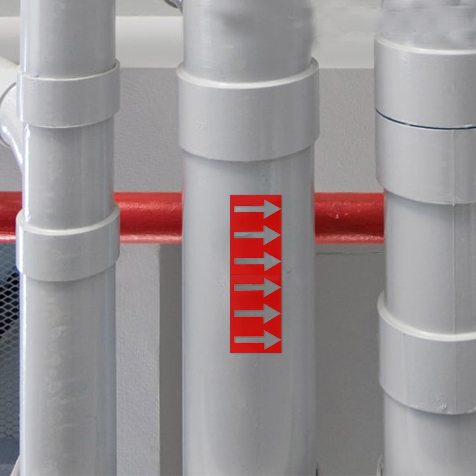2rollos Pegatinas de Flechas Autoadhesivas para Indicación de Direcciones Flechas de Flujo para Tuberías Pegatinas de Señalización de Suelos para Tubos Flujo Direccional