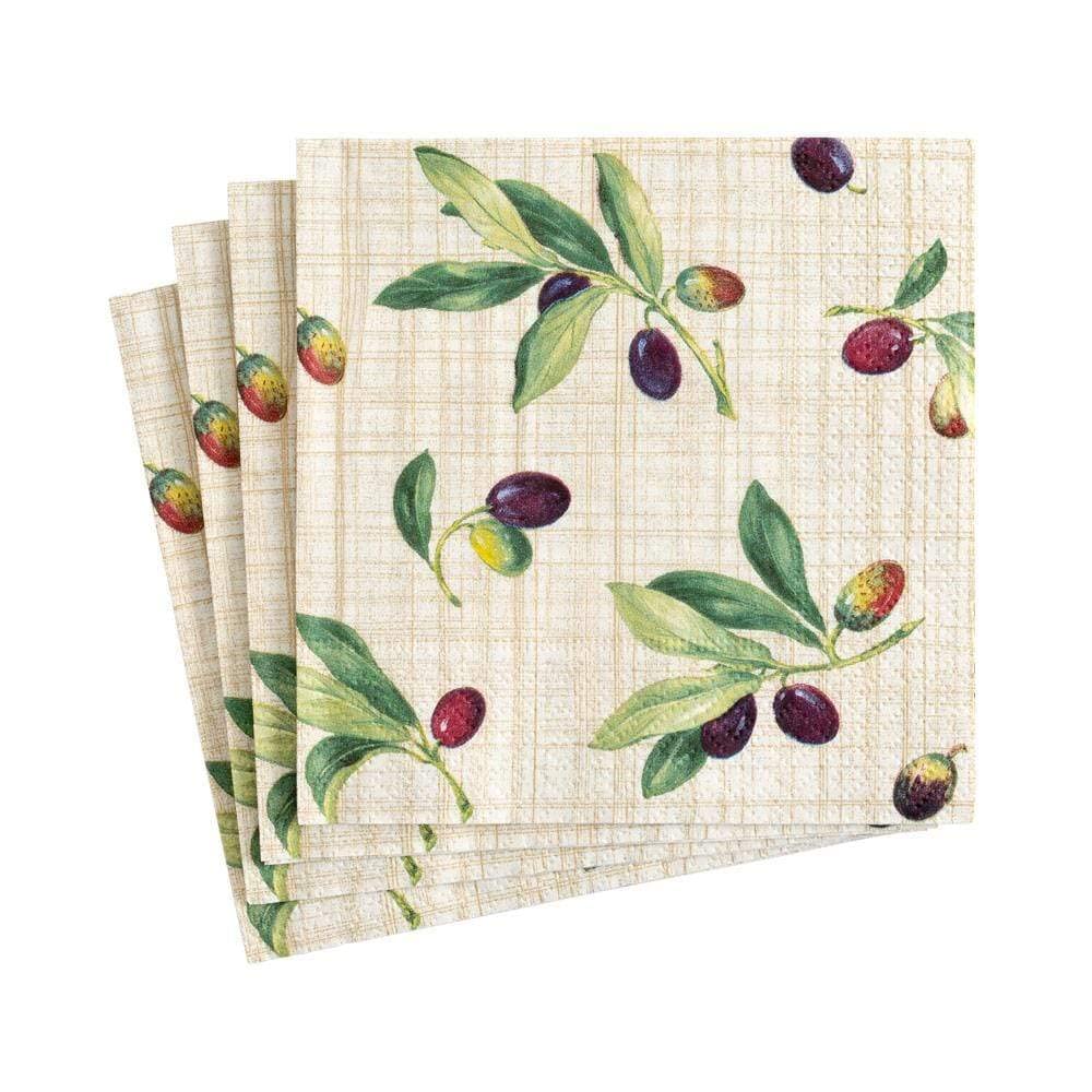 Caspari Summer Garden Paper Luncheon Napkins in White, 20 Per Packag