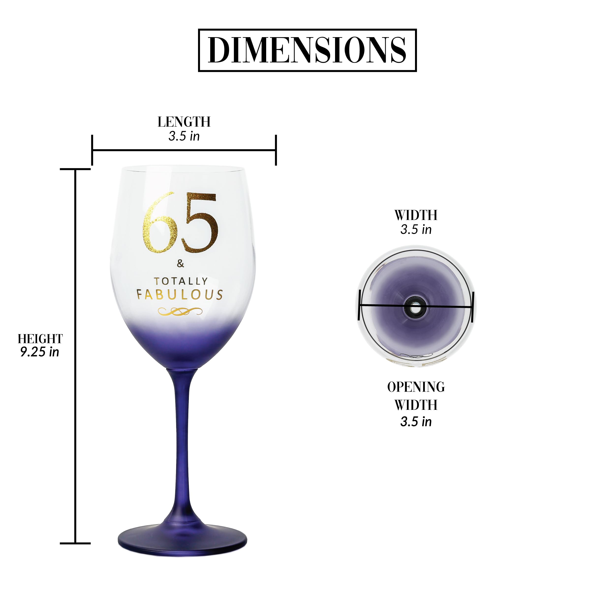 65 & Totally Fabulous Wine Glass - Birthday Gift -5