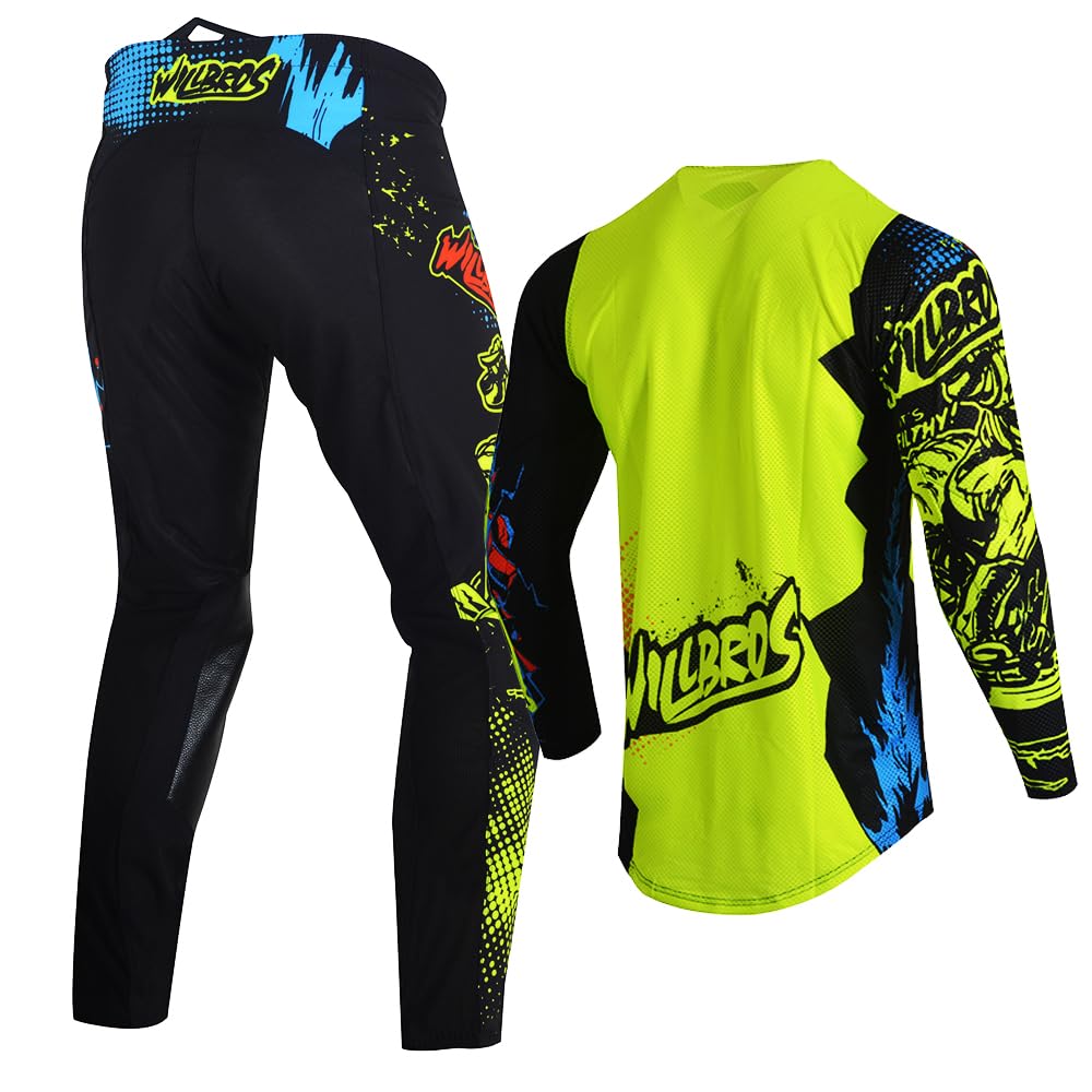 Młodzieżowa koszulka i spodnie Motocross i MX BMX Enduro MTB motocykl quad terenowy wyścigi dla dzieci chłopcy dziewczęta