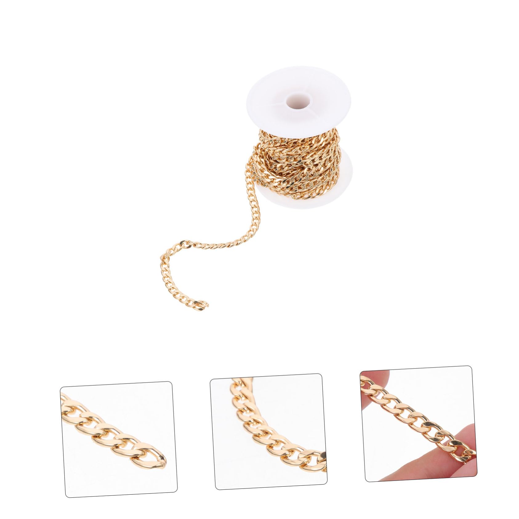 Alipis Catena Gioielli Fai da Te in Acciaio Inox, 1 Rotolo Oro | Lavorazione Diy, Forte Tenuta, Uso per Collane e Bracciali, Catena Metallica Sottile per Creazioni Handmade