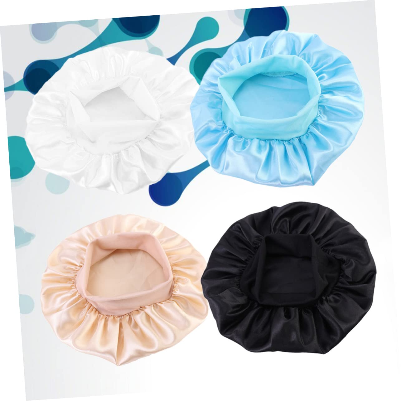 Housoutil 8piezas Gorro Elástico Cuidado Del Cabello Redondos De Color Gorro De Noche Cómodo y Transpirable Para Khaki