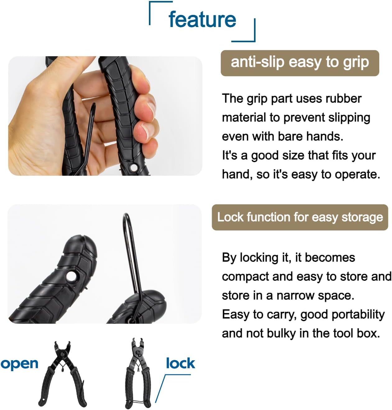 GORIX Bike Missing Link Tool Removal Installation Compatible with Quick Link Chain Maintenance (GT-CHT972)