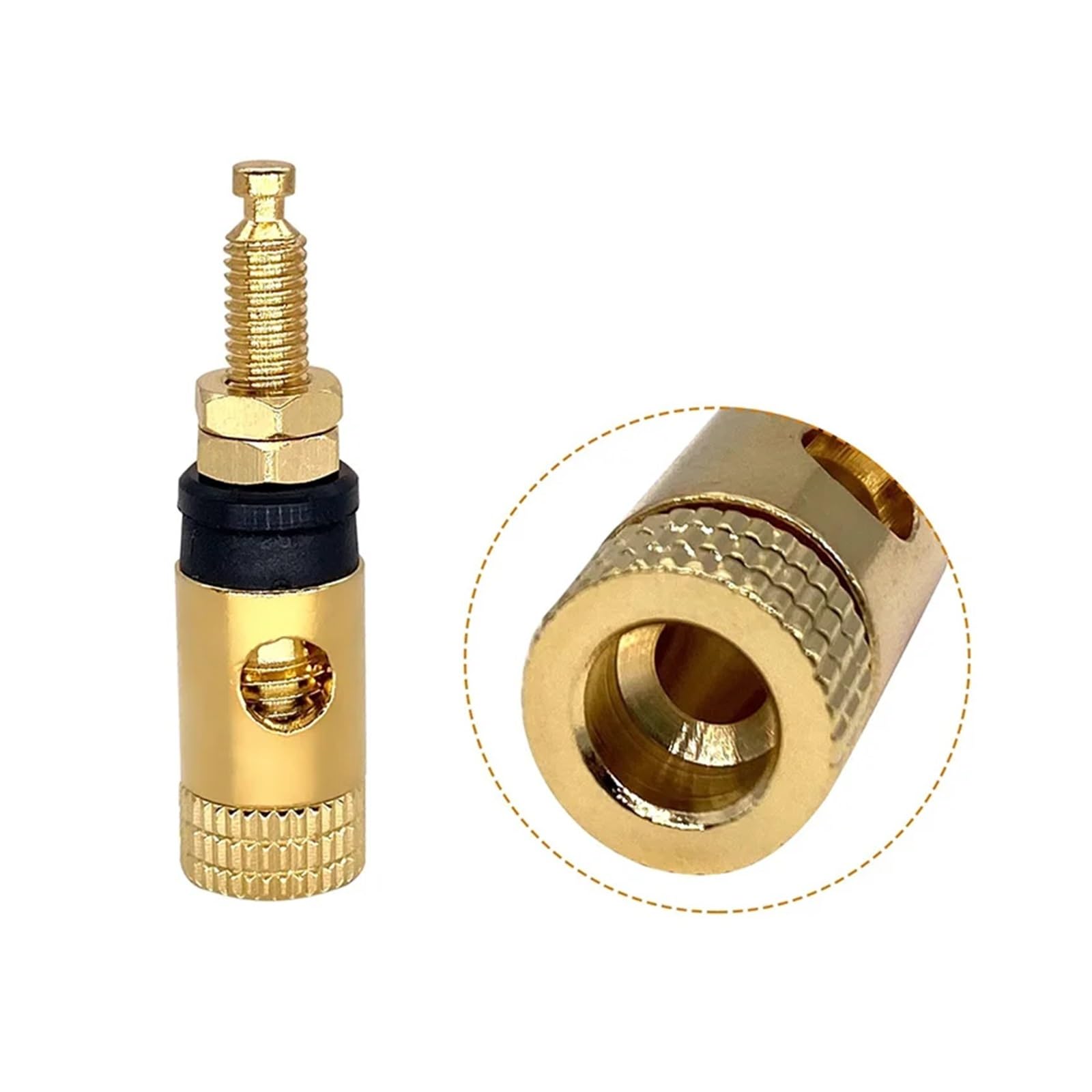GUYTRM Conector de Altavoz de Cobre Chapado en Oro, 8/40/200 Unidades, for Amplificador, Conector Banana de Audio lingli(40 Black)