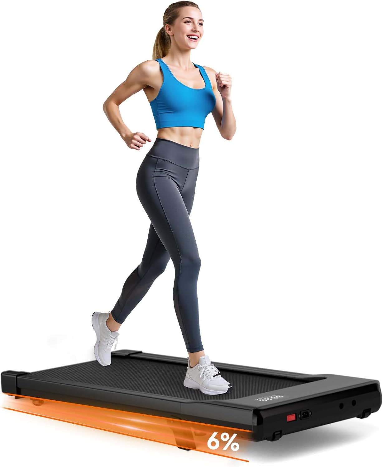 DeerRun 2025 Upgrade Walking Pad with Incline, Smart Under Desk Treadmill for Home Office, Treadmills with APP and Remote Control, LED Display, 2.5 HP Quiet Walking Jogging Machine, 300 lbs Capacity