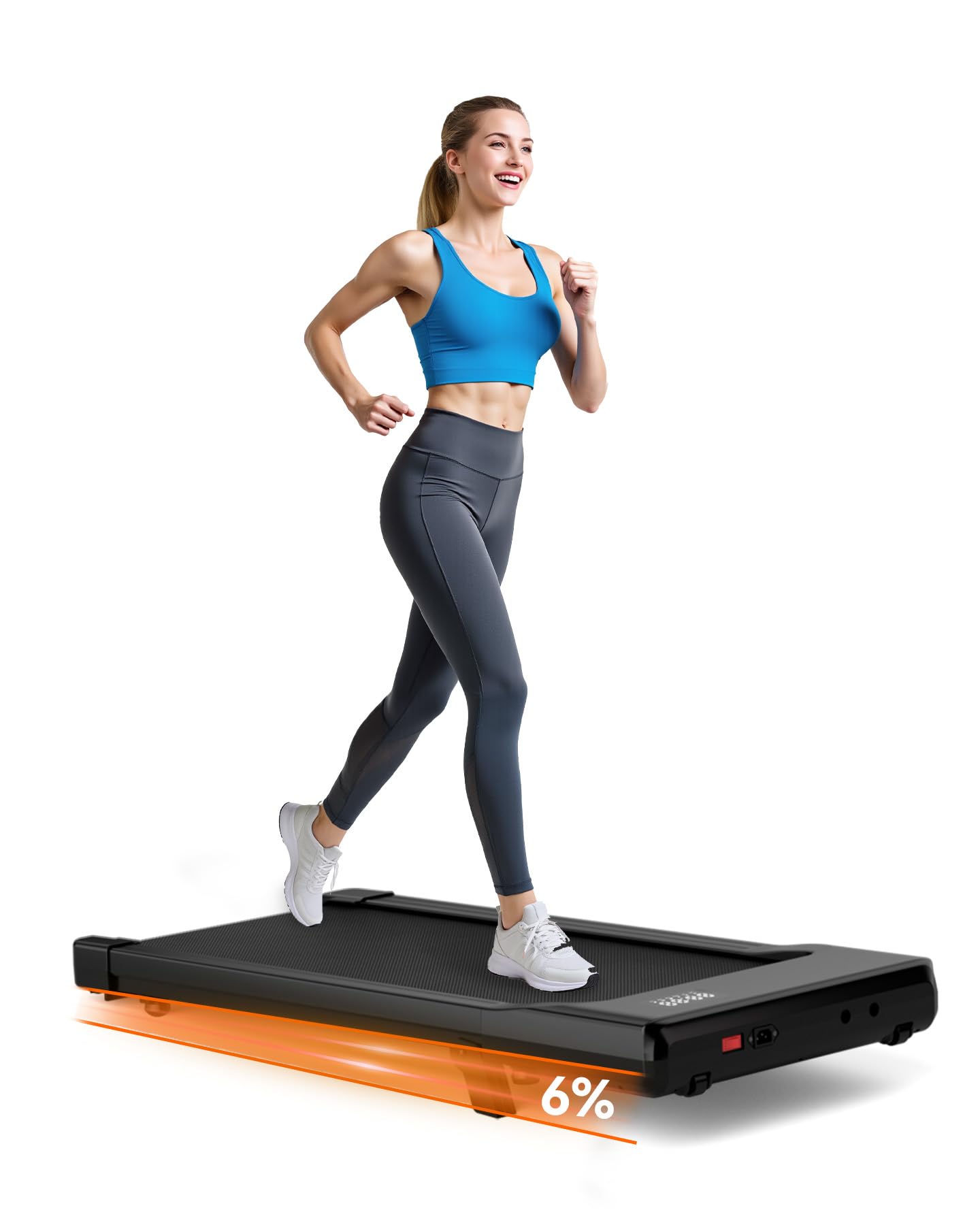 DeerRun 2025 Upgrade Walking Pad with Incline, Smart Under Desk Treadmill for Home Office, Treadmills with APP and Remote Control, LED Display, 2.5 HP Quiet Walking Jogging Machine, 300 lbs Capacity