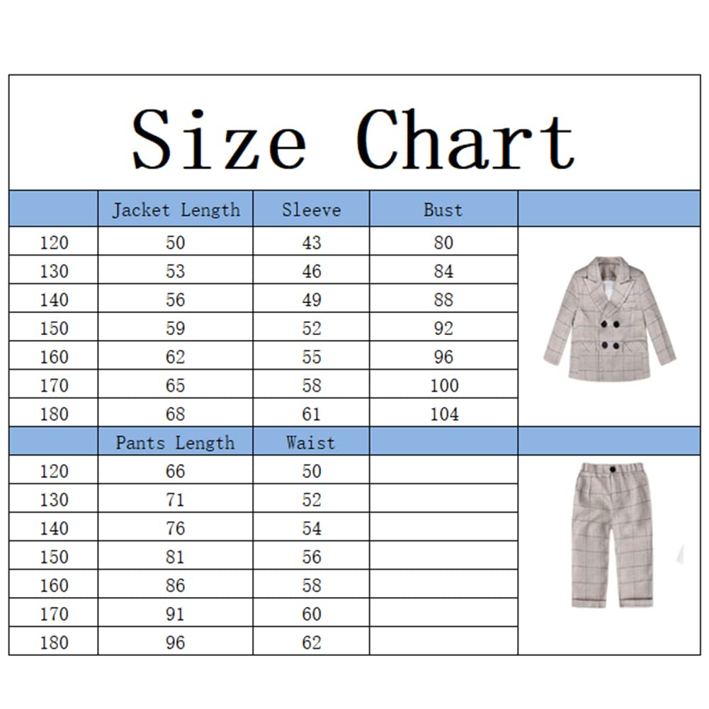 GUOCU Completo da Ragazzo Set di Vestiti 2 Pezzi Blazer e Pantaloni per Bambini Ragazzi Eleganti Completi,Abito da Cerimonia Set di Battesimo de Bambino,Set di Abbigliamento per Il Tempo Libero