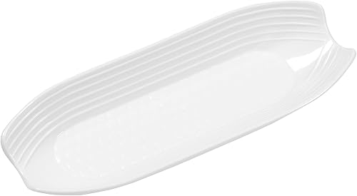 Miniatura 2 de Fox Run Plato de plástico para maíz en la mazorca, juego de 2, bandejas blancas