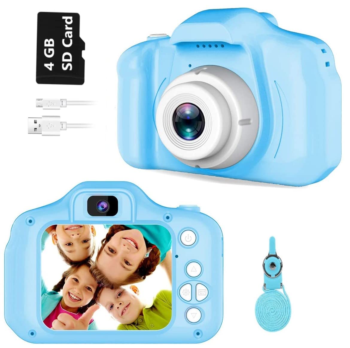 CADDLE & TOES Kids Camera, Christmas Birthday Gifts for Girls or Boys Aged 4+ to 12 Years Old, Kids Digital Camera for Kids with Video, HD Digital Camera Toys for Kids (Blue Camera with SDCard)-image-33