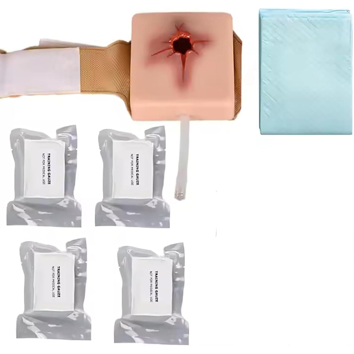 Entrenador para torniquetes de control de hemorragias, kit de entrenamiento para detener hemorragias, material de silicona, diseño ponible, reutilizable, para clases de medicina, prácticas de primeros