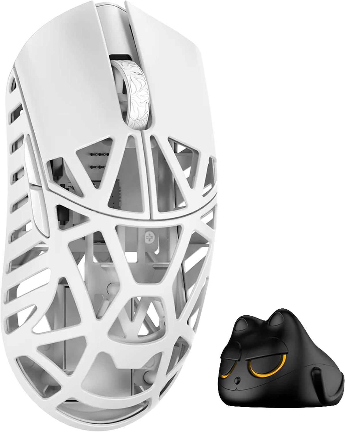 WLMOUSE Beast X Mini Pro with Side Holes Wireless Gaming Mouse, Left and Right Symmetric, 8KHz Polling Rate Support, Magnesium Alloy, 34g Lightweight, PAW3950HS Sensor OM Switch, Milky White