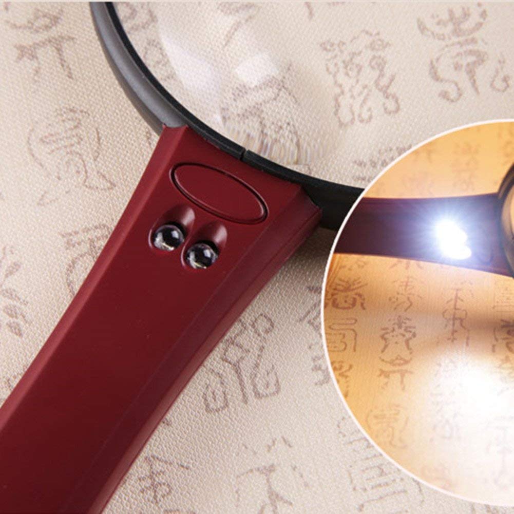 Lupa portátil HD para joyeros, Doble Lente, Aumento de 4X 12X, Personas Mayores, Lupa de Mano con iluminación LED para inspección de Monedas, Sellos, Agujas