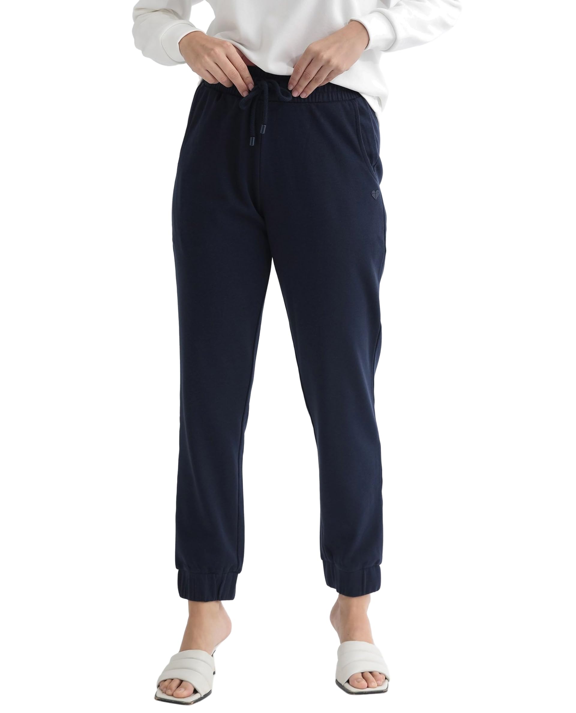 rareism Regular Solid Light Pink Polyester Blend Mid Rise Tapered Trackpant-picture-29