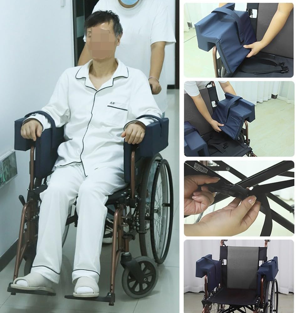 Genérico Almohadillas para Reposabrazos De Silla De Ruedas, Cojines De Cuero Sintético para Reposabrazos, Almohadillas Ergonómicas En Forma De L para Reposabrazos