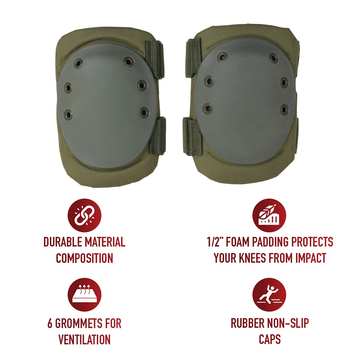 Rothco Tactical Protective Knee Pads, OD Green