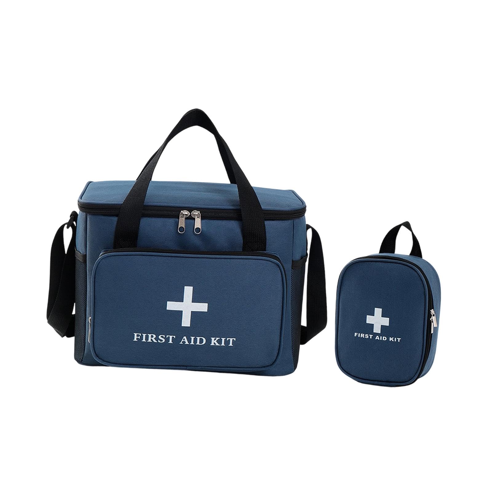 Amagogo Empty First Aid Bag Emergency Medical Bag with Adjustable Shoulder Strap Multipurpose First Aid Kit Travel Multi Pockets Utility Pouch for Traveling Outdoor (Blue with Small Bag)