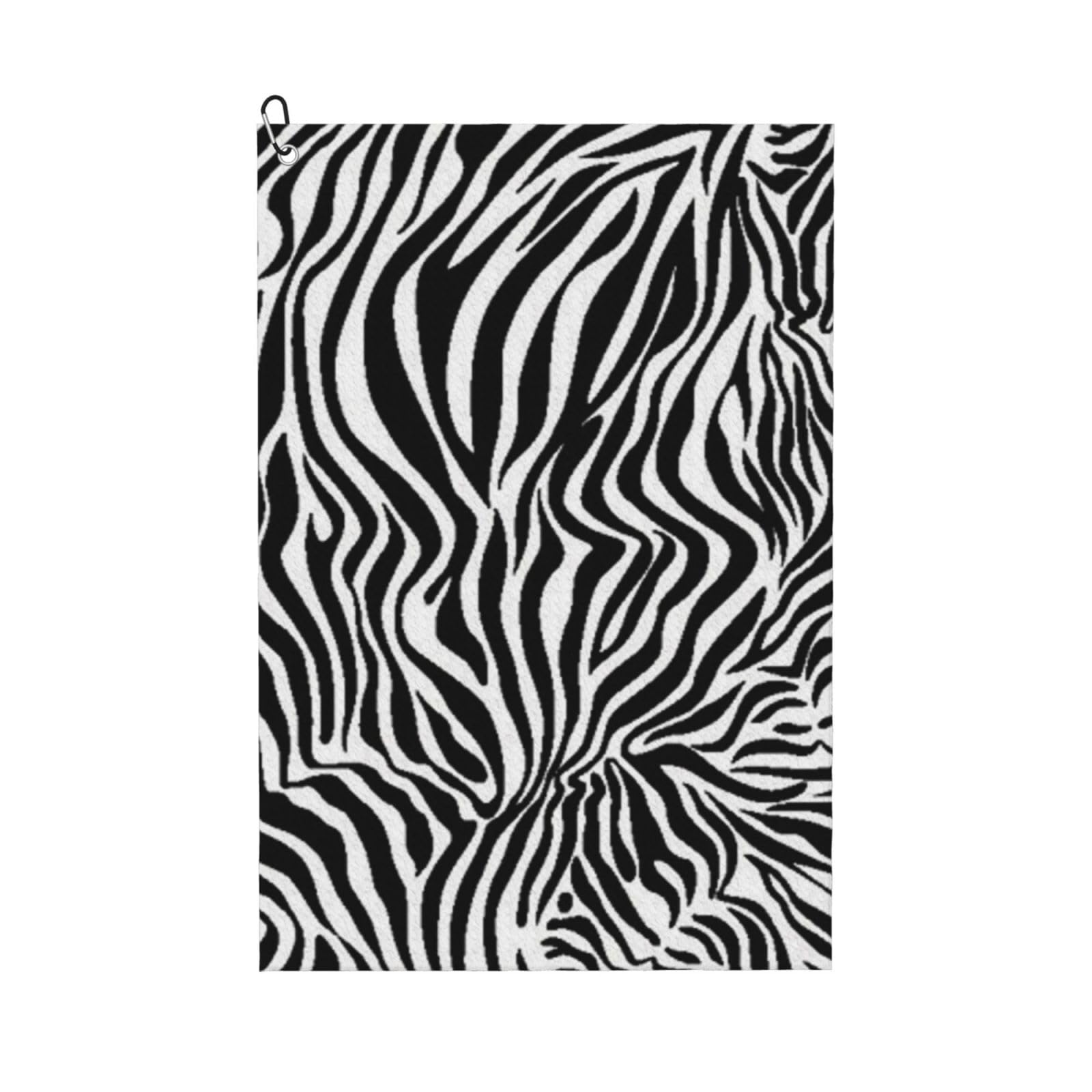 Hnnkloy Zebra Print, 16x24 in Portable Waffle Golf Towels with Carabiner Clip for Golf Bag