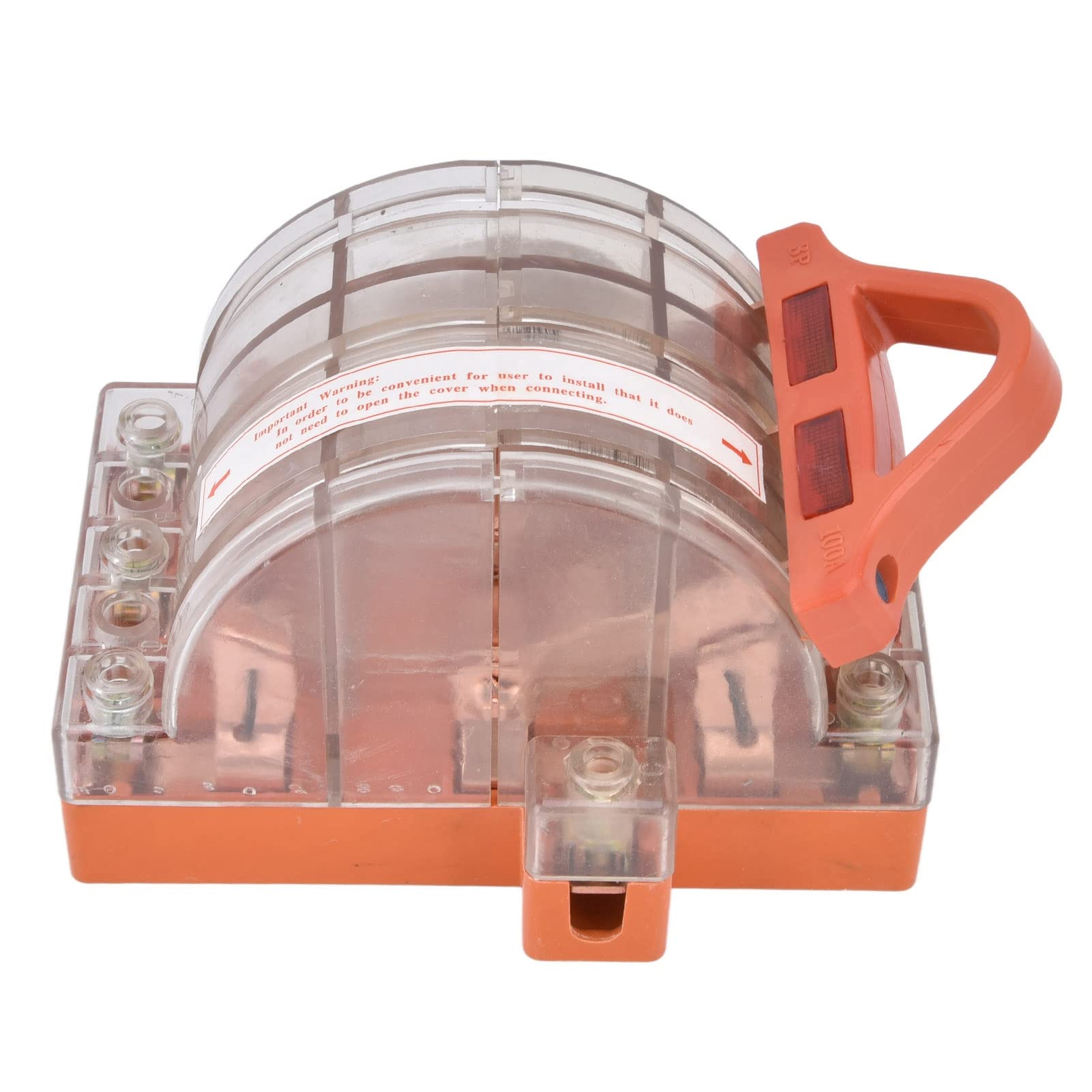 Jiawu Interruptor de Cuchilla de Desconexión, Disyuntor de Doble Tiro de 3 100 A, Interruptor de Cuchilla de Carcasa Transparente de Cobre Puro con Indicador LED, para Electrodomésticos de CA