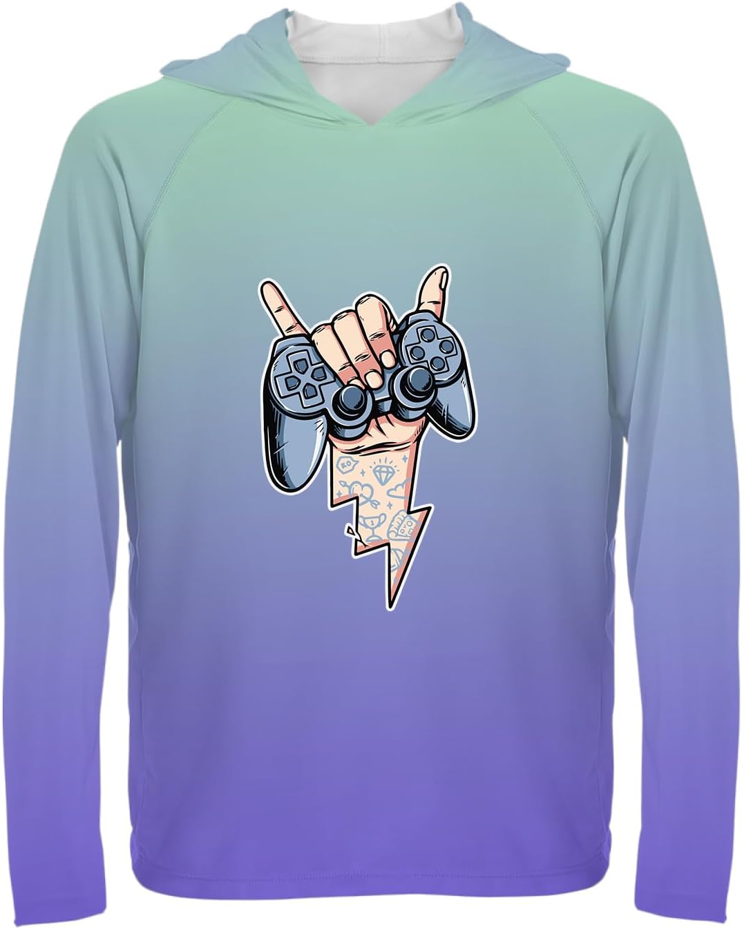 Custom Men's Sun Protection Long Sleeve Hoodie, Personlized UPF 50+ UV Shirts, Quick-Dry Hiking Fishing Swim TShirt - Image 3