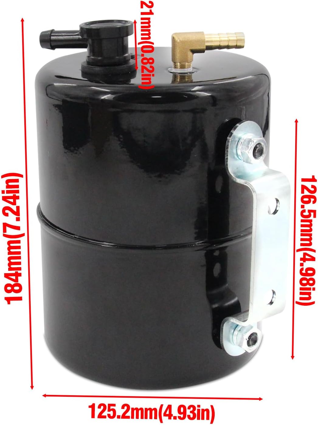 Vacuum Reserve Canister 5 in D x 7 in L Steel Black Finish