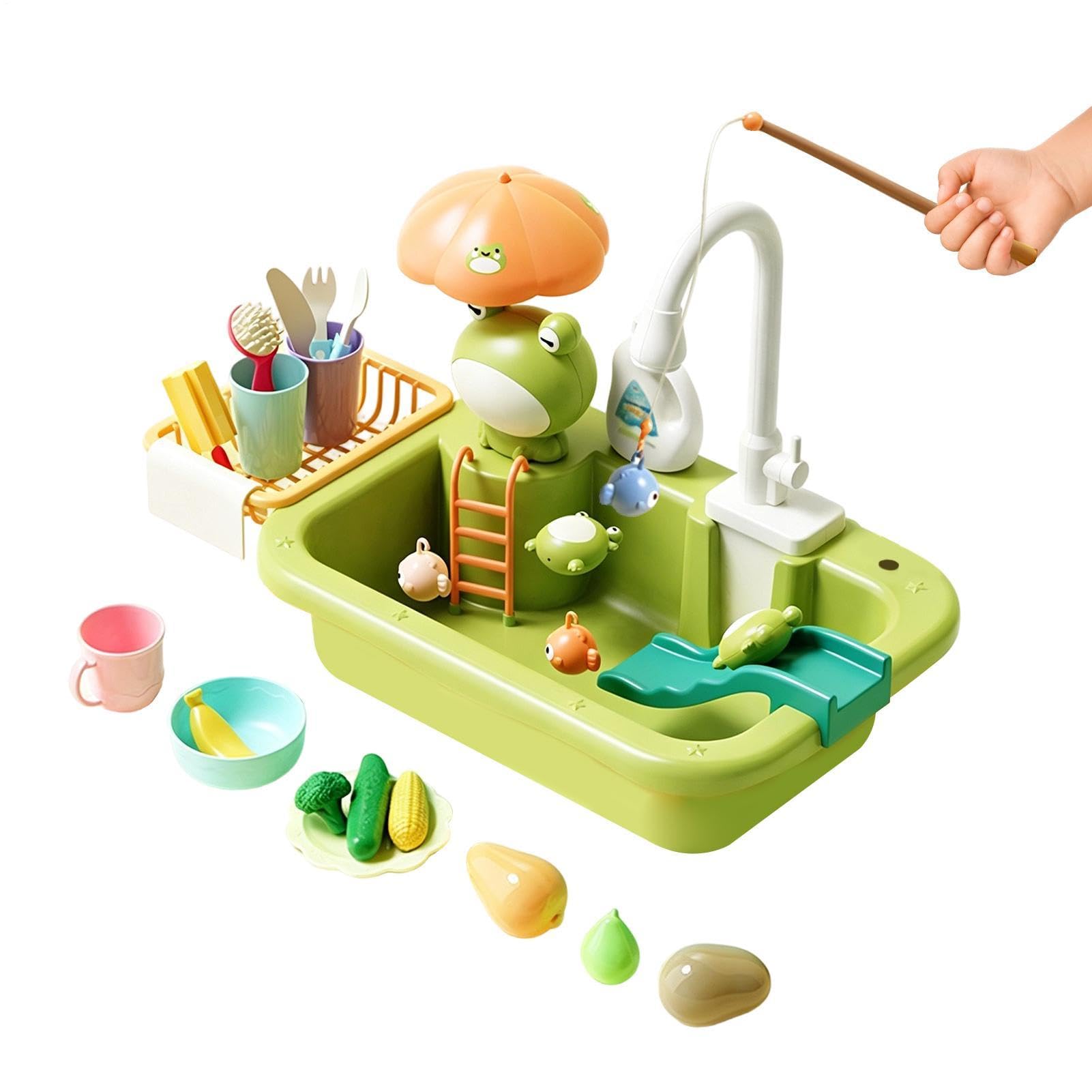 Kinder Wasserspieltisch für draußen,Poolspielzeug mit Pumpe - Küchen Spielspüle Spielzeug | für, Garten, Terrasse, Camping, Kita, Zuhause, Badezimmer, Spielzimmer, Urlaub, Geburtstag