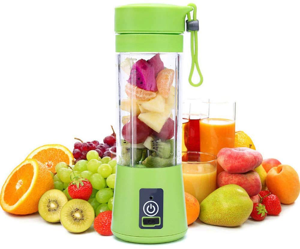 Portable Blender, Mini Frullatori, Personale Misura Blender Per Frullati E Shakes, Macchina Da Presa Frutta Mixer Macchina USB Rchargeable Juicer Cup,Green