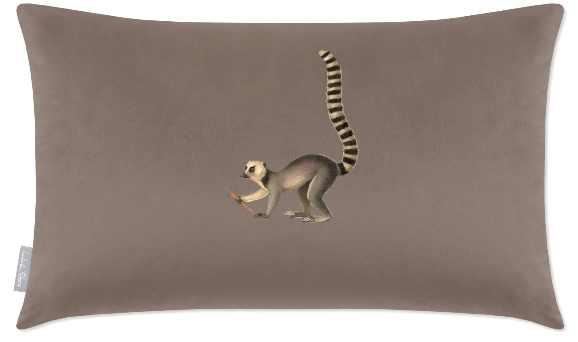 Izabela Peters Dovedale Stone Cushions With Covers Included, Filled Cushion, Eco-Friendly Velvet Cushions, 60 X 40 Cm, Lemur -, Chair Cushions, Sofa Cushions, Seat Cushions