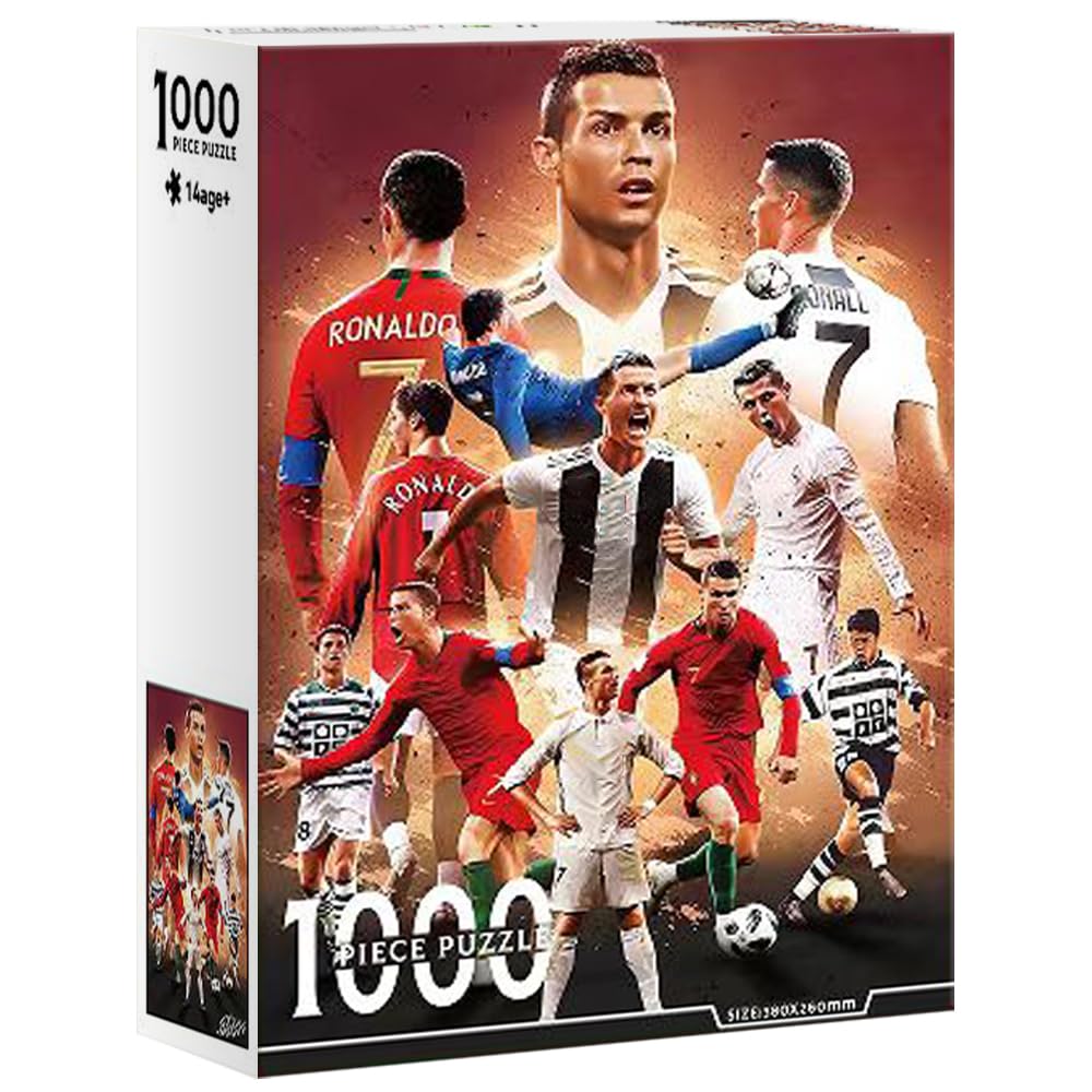 Soccer Puzzle for Adults 1000 Pieces Soccer 1000 Piece Puzzle (Ronaldo,1000pc)