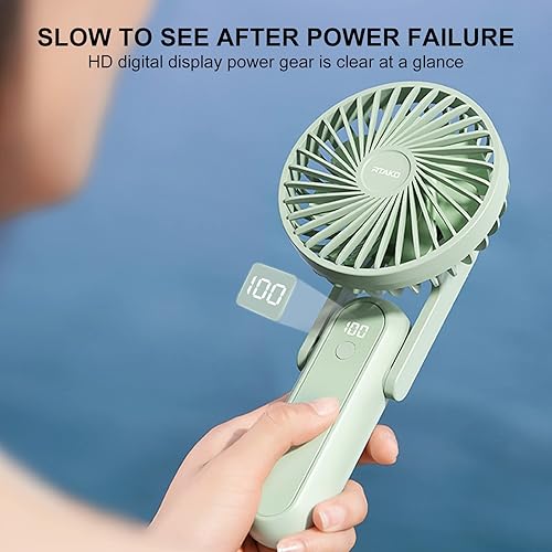 Miniatura 5 de SiuSiuG Mini ventilador de mano plegable con banco de energía batería recargable de 10000 mAh 96 horas de funcionamiento 3 velocidades