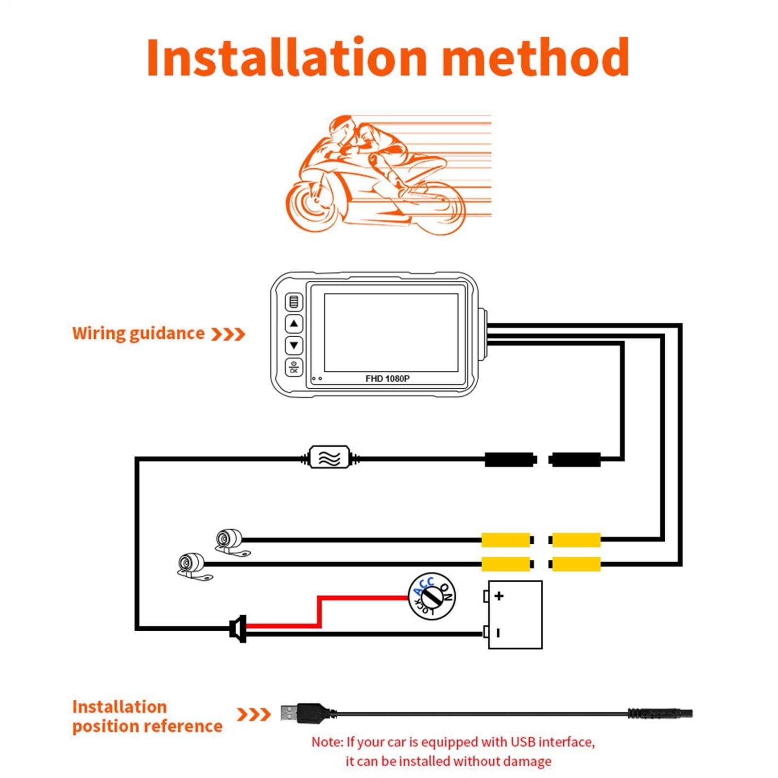 Dash Cam per moto, di telecamere da 10,3 x 6 x 2,7 cm, registratore