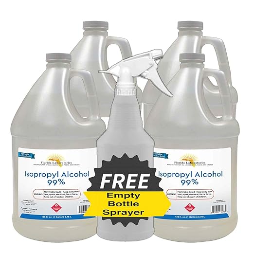 Isopropyl Alcohol 99% Anhydrous - 4 Gallon - Empty Bottle Sprayer Included