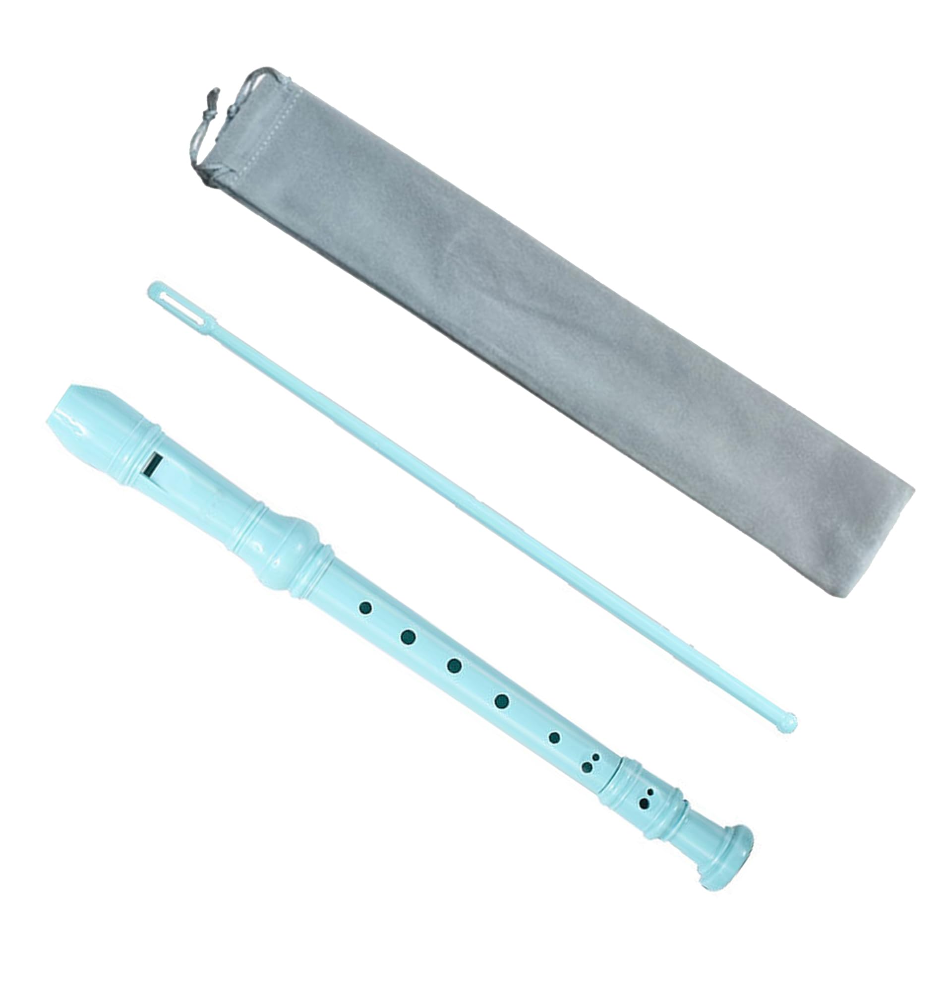 Blue German Finger High Pitched Detachable 8-hole Flute - Suitable for Beginners! Equipped with a cleaning stick and storage bag.
