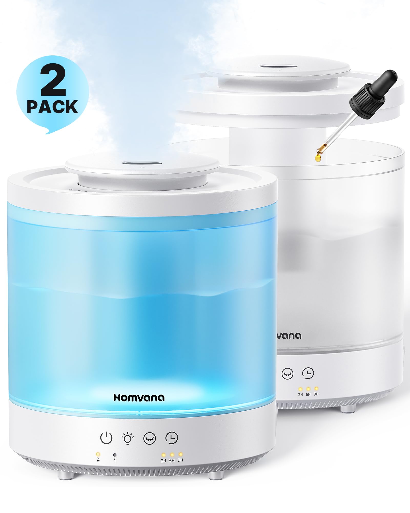 Homvana 1.5L Cool Mist Humidifier, 2-Pack