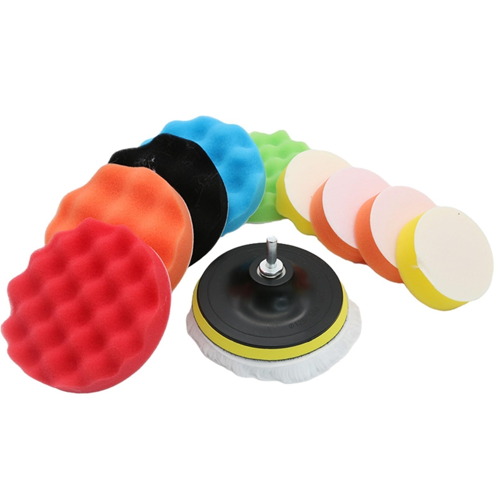 Discos de Solapa, Ruedas de Pulido, Kit de Almohadillas para Pulir el Coche, Juego de Esponjas para Pulir Taladros de Espuma/39Pcs 3-5Inch Set