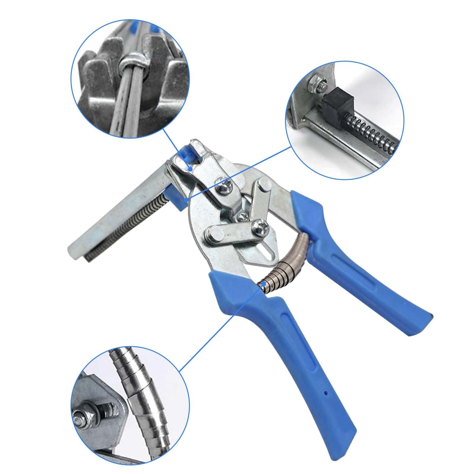 Pinceàclôture,équipé de 600 anneaux galvanisés,Pincepouranneauavecclips, Pince à clôture avec pince,Pince à anneaux de clôture,convenant à la fabrication de clôtures et de meubles. (Bleu)