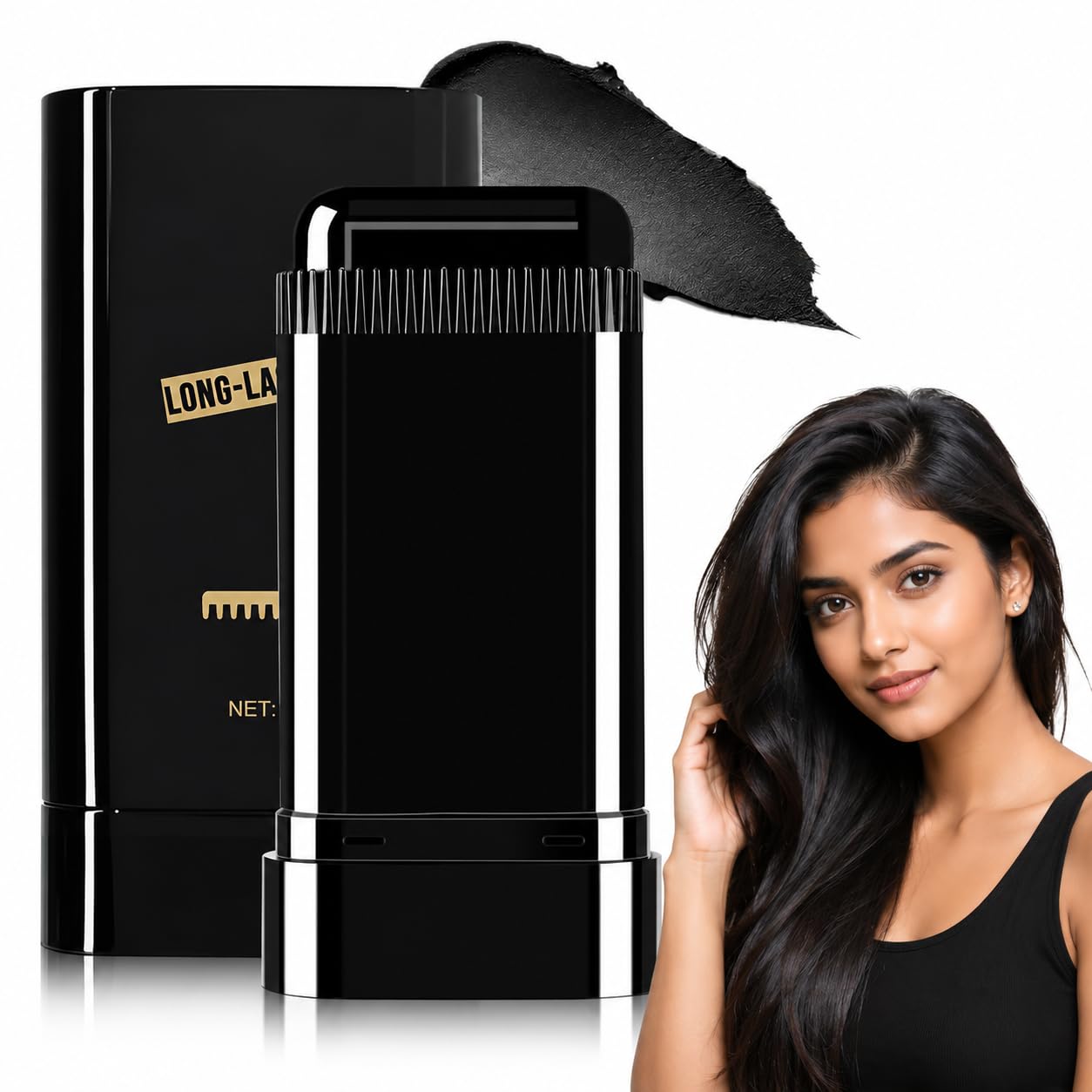 Hair Dressing Wand Black Grey Coverage Comb, Instant Root Concealer, White Hair Fixer, Temporary Colour Touch Up Applicator for Men & Women-image-14