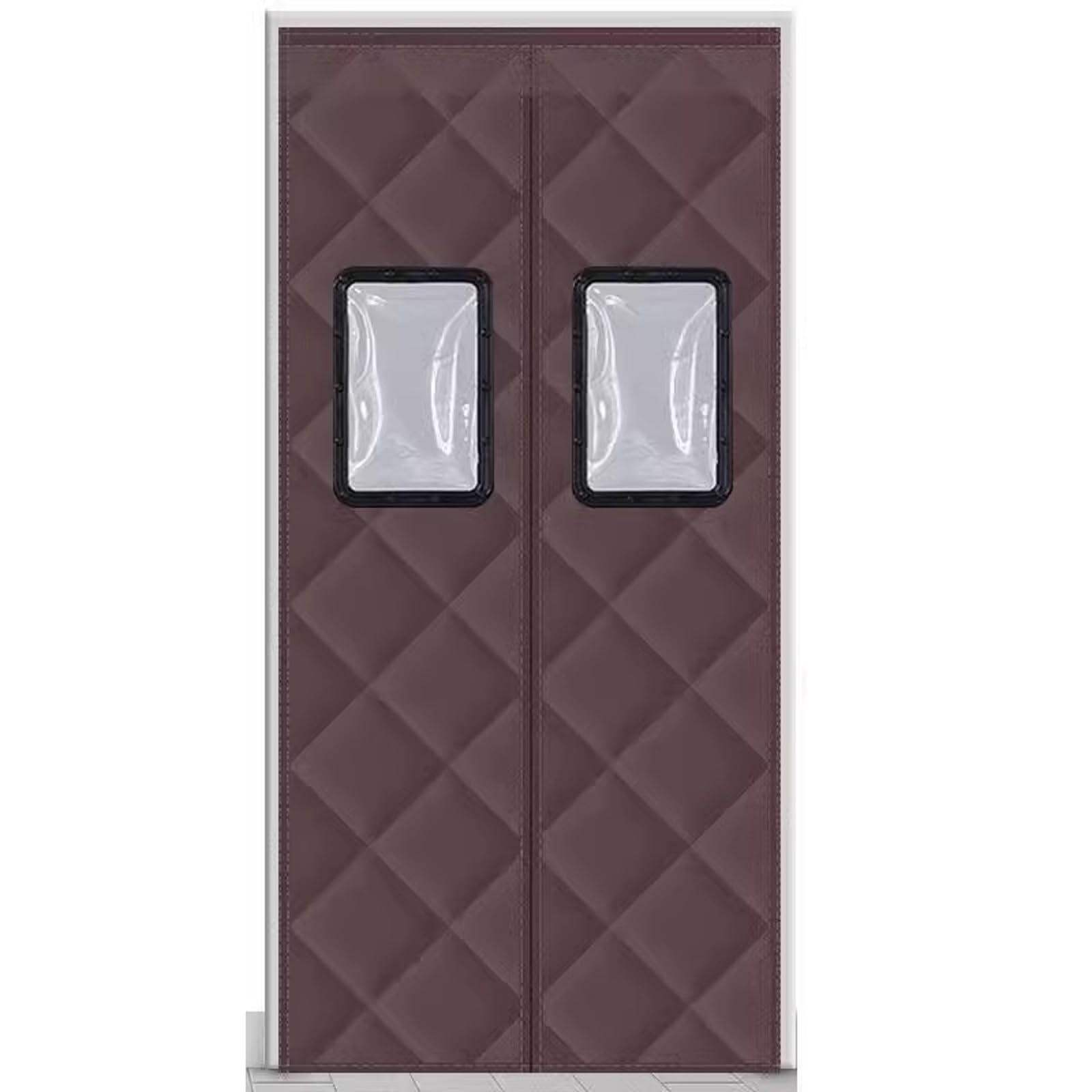 Rideau de porte isolant thermique magnétique en tissu Oxford avec fenêtre pour l'hiver