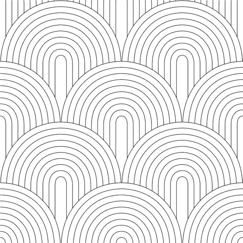 ICYEHAO Papier peint autocollant, 44,5 x 500 cm, papier peint auto-adhésif abstrait arc-en-ciel noir blanc amovible pour la décoration de la maison et de la salle de bain