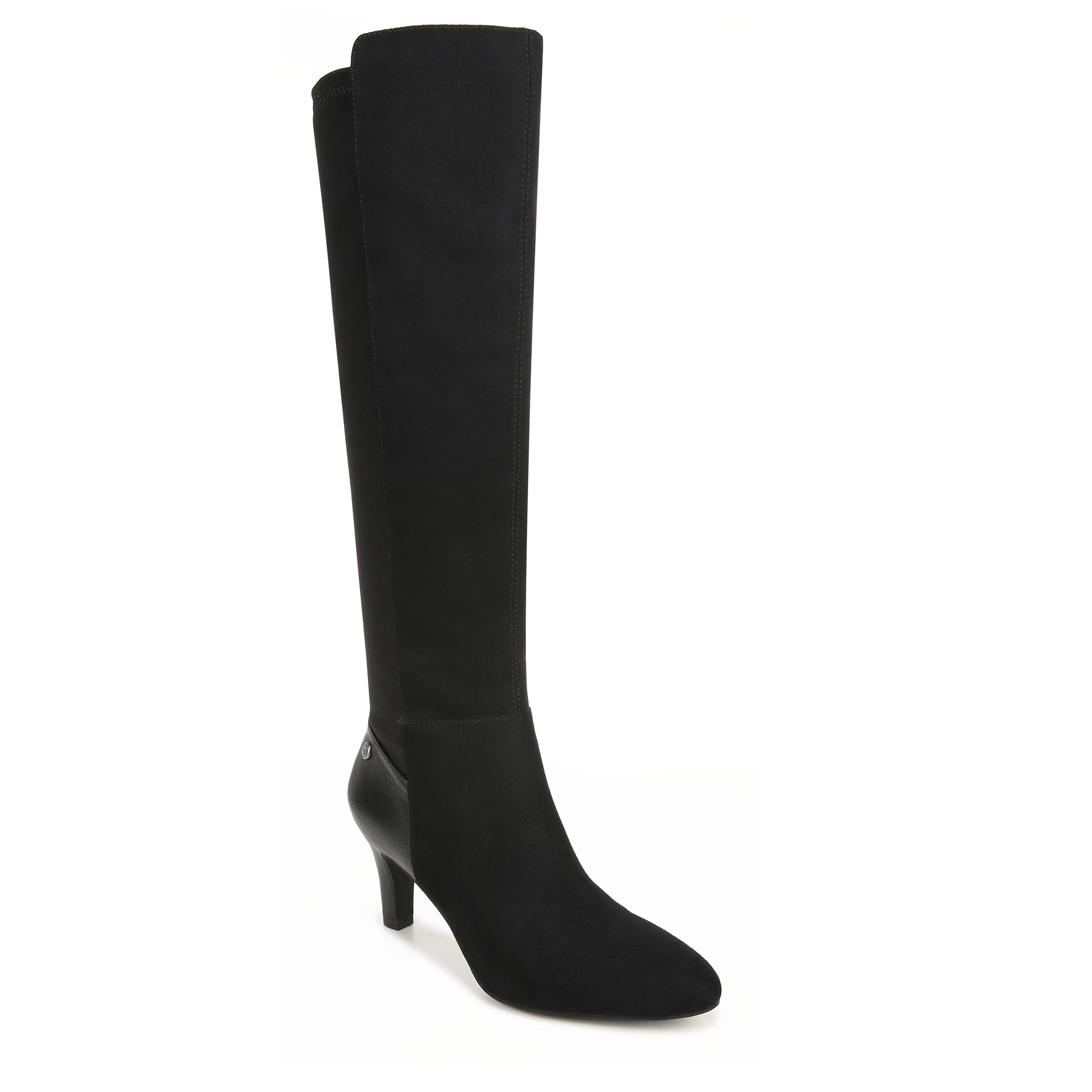 LifeStride Women's Gracie Tall Boot almond toe microsuede stretch back panel