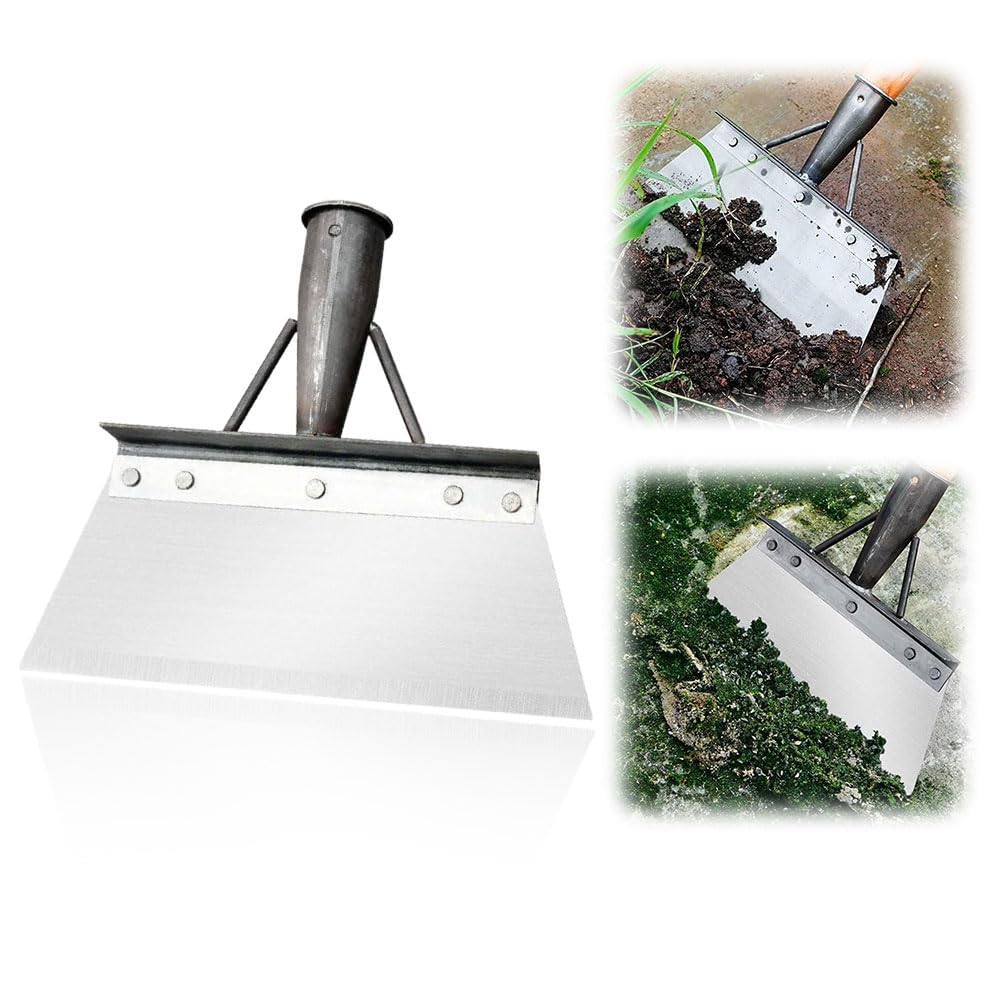 Multifunctional Cleaning Shovel, 2024 Upgraded Multi-Functional Outdoor Garden Cleaning Shovel for Weeds, Square Garden Spade Shovel Manganese Steel Flat Shovel for Digging, Weed Removal (20cm)