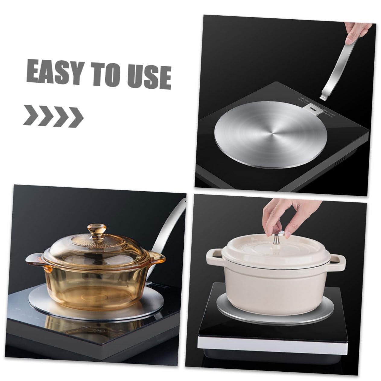 Difusora de Calor Inoxidable para Cocinas de Gas y Eléctricas Adaptador de Inducción Compatible con Utensilios de Esmaltado Uso