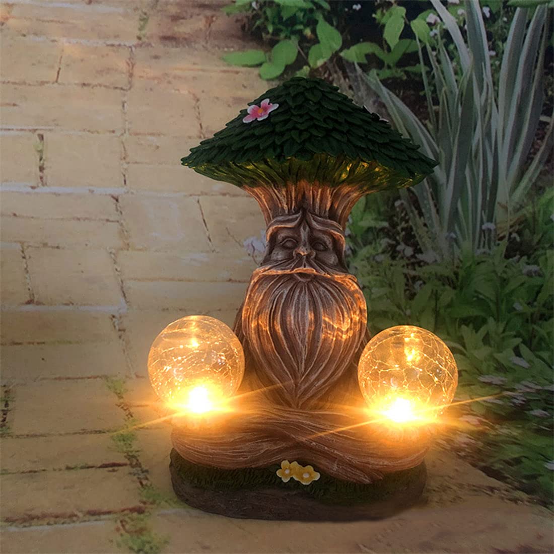 Statua ogrodowa Solar Decor Outdoor Garden Lights, Drzewo Ludzie Ogrodowa Sztuka Ozdoby Ogrodowe Dekoracje Dla Patio Chodnik Pathway Yard Lawn,a