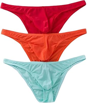 Faringoto Ultra-thin Mens Ice Silk Underwear Low Waist Sexy Seamless Briefs U Convex