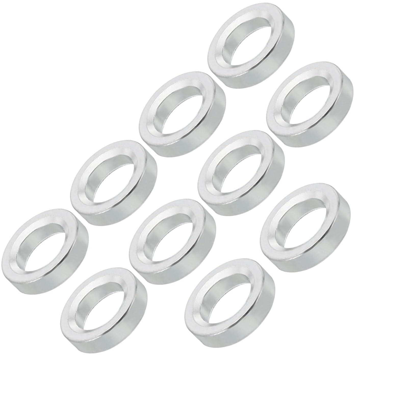Unifizz M6 Aluminium Spacers, 10Pcs Round Metal Spacer Tubes 6.2mm ID x 10mm OD x 2.5mm Length Unthreaded Aluminium Standoff for M6 Screw Bolt Assemblies
