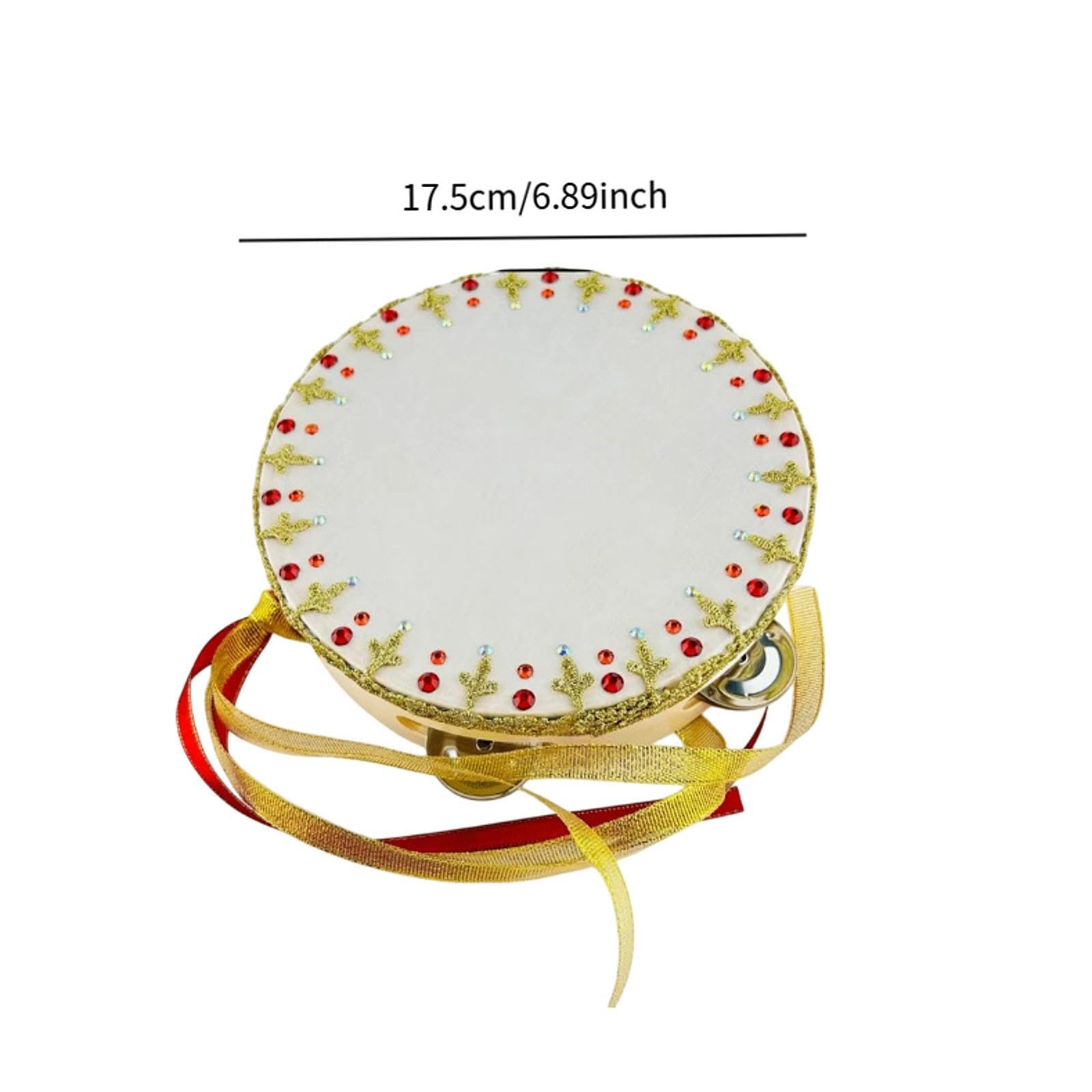 Ballet Tamburin Handgefertigtes Tanzinstrument Percussion Holztamburin Handtrommel für Lernen für Tanzunterricht Heimdekoration Aufführung, 7 Inch