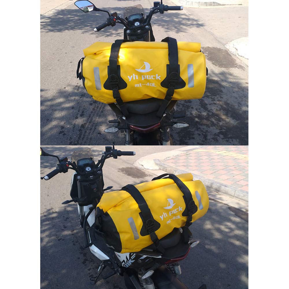 Wodoszczelna torba na tylne siedzenie motocyklowe, skórzana, plecak motocrossowy, duża pojemność, torba na motocykl, torba podróżna, czarna, 60 l