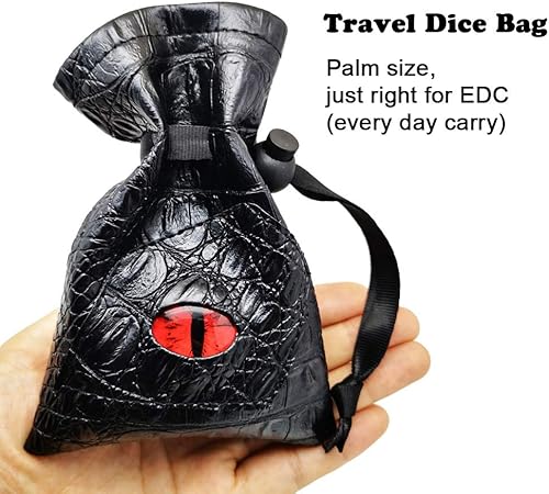 Miniatura 73 de Haxtec - Bolsa de almacenamiento para dados de piel sintética con cordón y diseño de ojo de dragón, para dados de D&D, monedas y accesorios, Mama