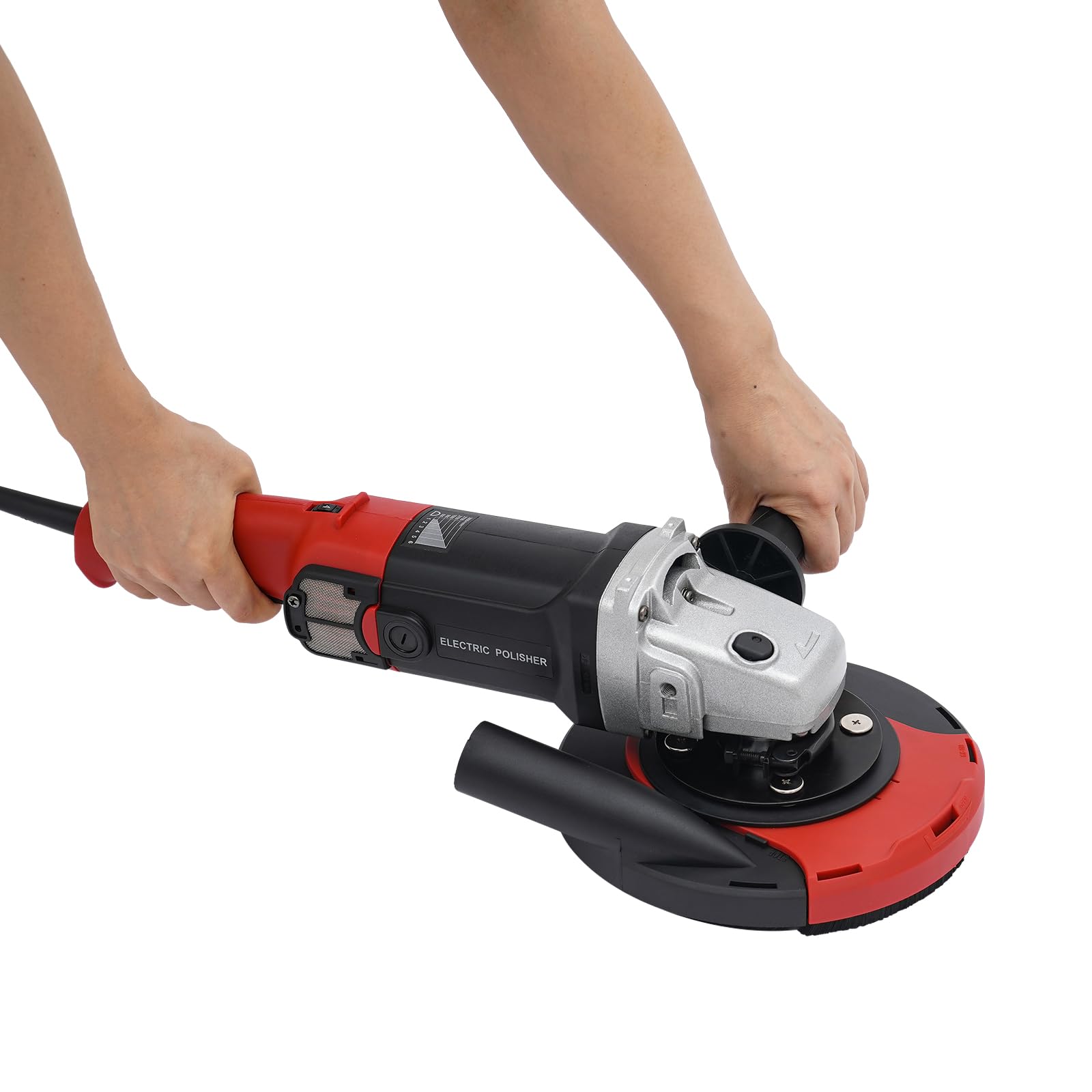 Smerigliatrice per calcestruzzo Set con 6 velocità regolabili 600-3000 giri/min, smerigliatrice per pietra da 1580 W per calcestruzzo, pavimenti in cemento, pareti, granito, marmo (nero)
