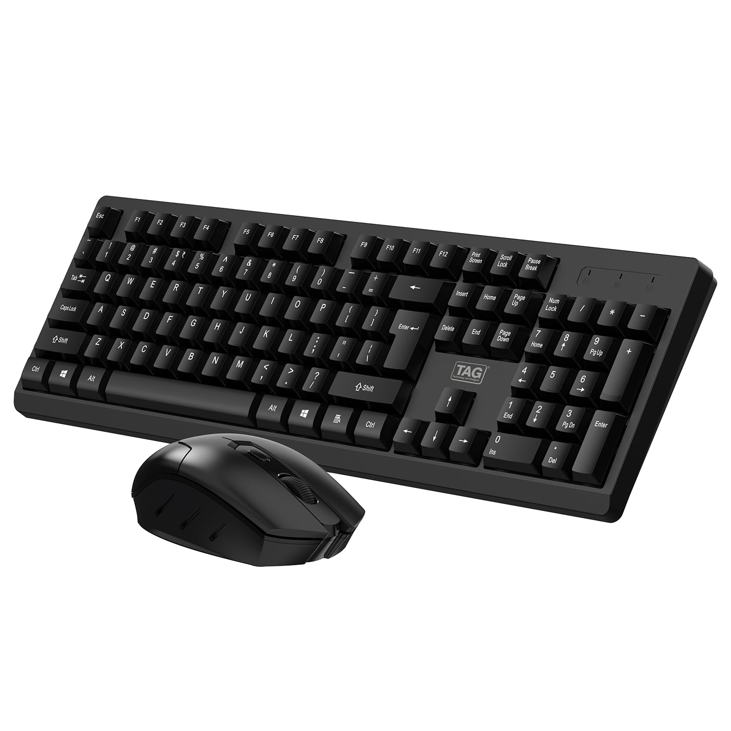 TAG KBWM1200 Black Wireless Keyboard & Mouse Combo Kit with USB 2.4Ghz Nano Receiver, UV-Coated Keycaps, Retractable StandKeys, Power Saving Mode, 6 Buttons Mouse, Upto 10M Clicks, Plug & Play Black-image-31