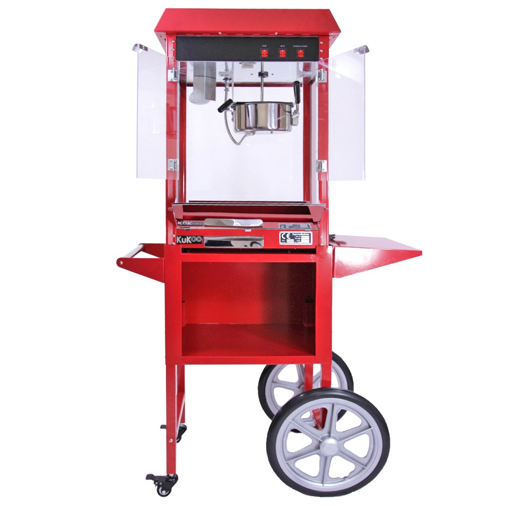 Kukoo - Macchina per Fare i Popcorn 230g in Acciaio Inossidabile con Carrello
